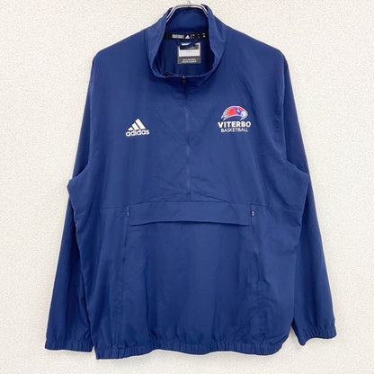 adidas　アディダス　ハーフジッププルオーバージャケット　パフォーマンスロゴ　刺繍ロゴ　ワッペン　紺　ネイビー　Lサイズ