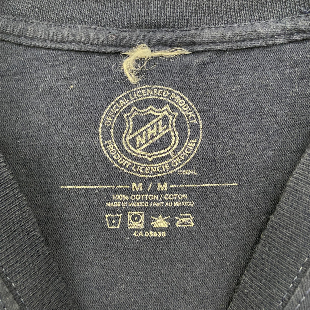 古着 used　NHL　半袖プリントTシャツ　アイスホッケー　モントリオール・カナディアンズ　ネイビー　紺　レトロ　Mサイズ