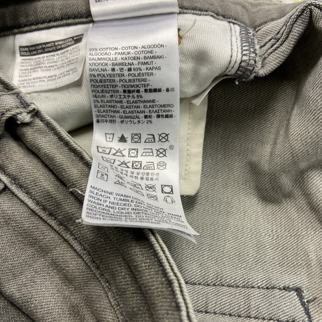 Levi’s　リーバイス　511　デニムパンツ/ジーンズ　縦落ち　フェード　灰色　グレー　W32サイズ　