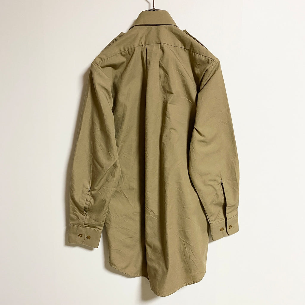 古着 used　SCOUTSCANADA　長袖スカウトシャツ　ワークシャツ　ワッペン付き　ベージュ　茶色　秋冬服　レトロ　Sサイズ