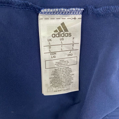 adidas　アディダス　ハーフジッププルオーバージャケット　パフォーマンスロゴ　刺繍ロゴ　ワッペン　紺　ネイビー　Lサイズ