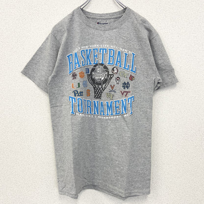 古着 used　champion　チャンピオン　半袖プリントTシャツ　バスケットボール　トーナメント　グレー　2023　Sサイズ