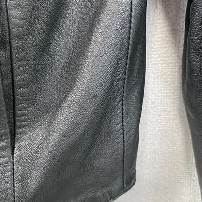 CITY　シティ　ノーカラーラムレザージャケット　シングルライダースジャケット　黒　ブラック　0サイズ