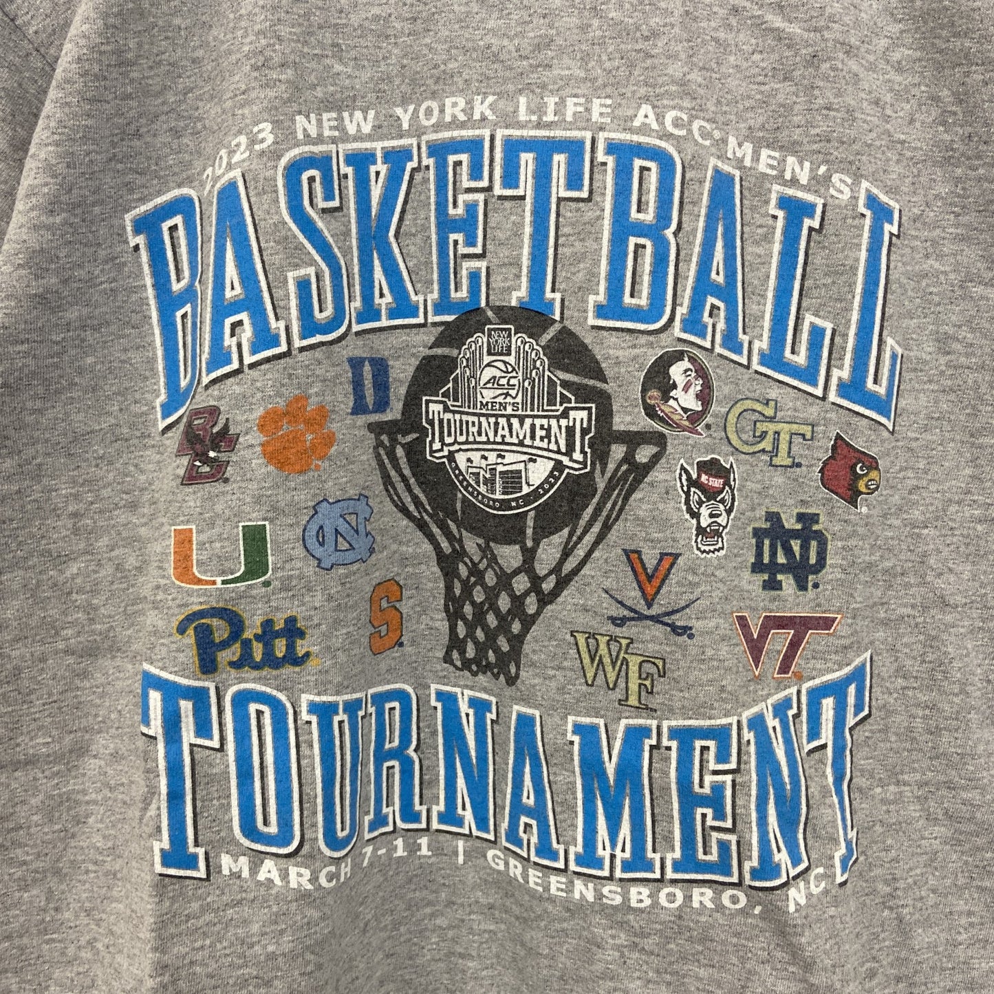 古着 used　champion　チャンピオン　半袖プリントTシャツ　バスケットボール　トーナメント　グレー　2023　Sサイズ