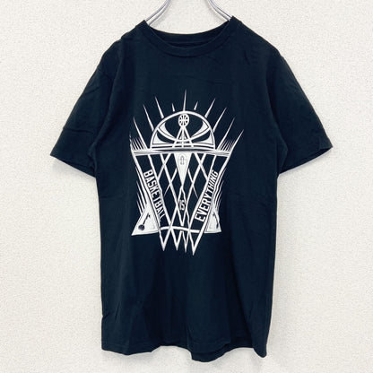 古着 used　adidas　アディダス　半袖プリントTシャツ　バスケットボール　クルーネック　黒　ブラック　レトロ　Mサイズ