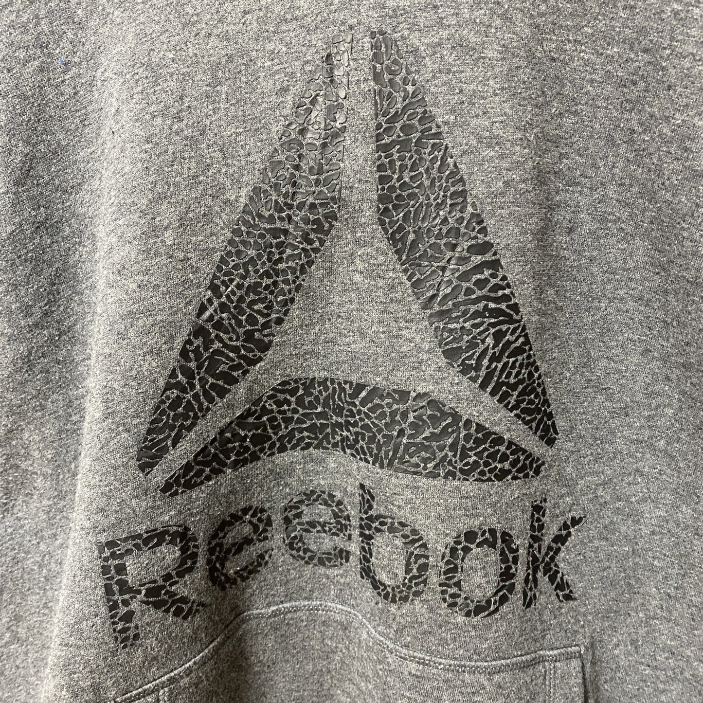 Reebok　リーボック　スウェットパーカー/フーディー　デカロゴ　スポーティー　灰色　ダークグレー　Sサイズ