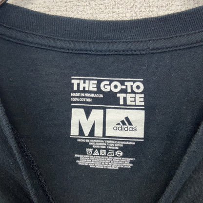 古着 used　adidas　アディダス　半袖プリントTシャツ　バスケットボール　クルーネック　黒　ブラック　レトロ　Mサイズ