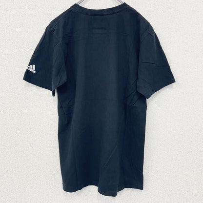 古着 used　adidas　アディダス　半袖プリントTシャツ　バスケットボール　クルーネック　黒　ブラック　レトロ　Mサイズ