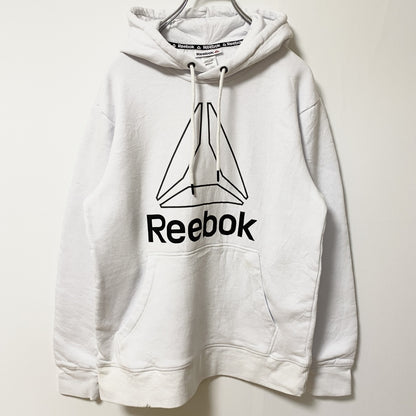 Reebok　リーボック　スウェットパーカー/フーディー　デカロゴ　白　ホワイト　Sサイズ