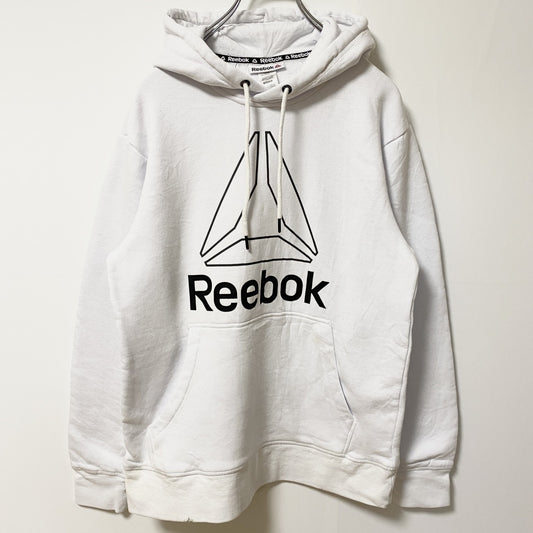 Reebok　リーボック　スウェットパーカー/フーディー　デカロゴ　白　ホワイト　Sサイズ