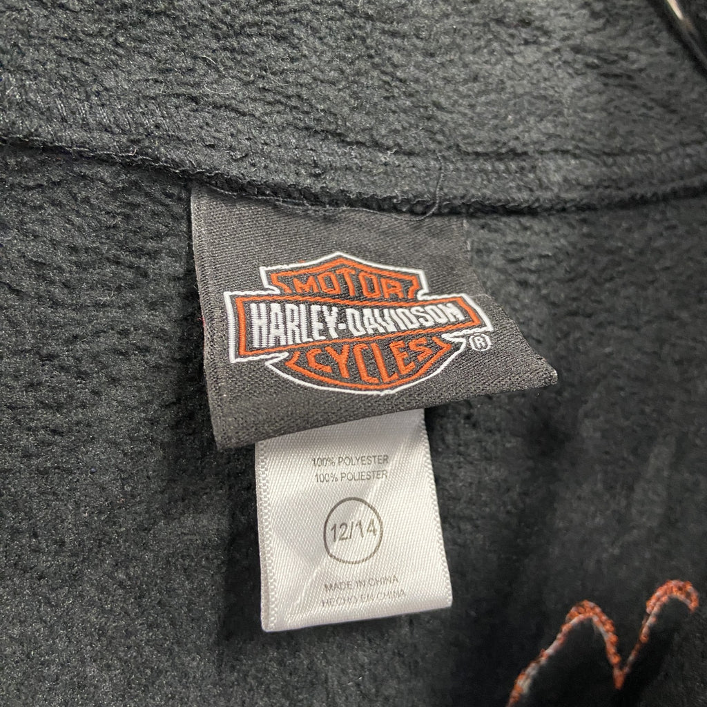 HARLEY DAVIDSON　ハーレーダビッドソン　フリースプルオーバー　黒　ブラック　12/14サイズ