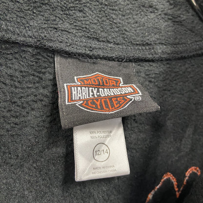 HARLEY DAVIDSON　ハーレーダビッドソン　フリースプルオーバー　黒　ブラック　12/14サイズ