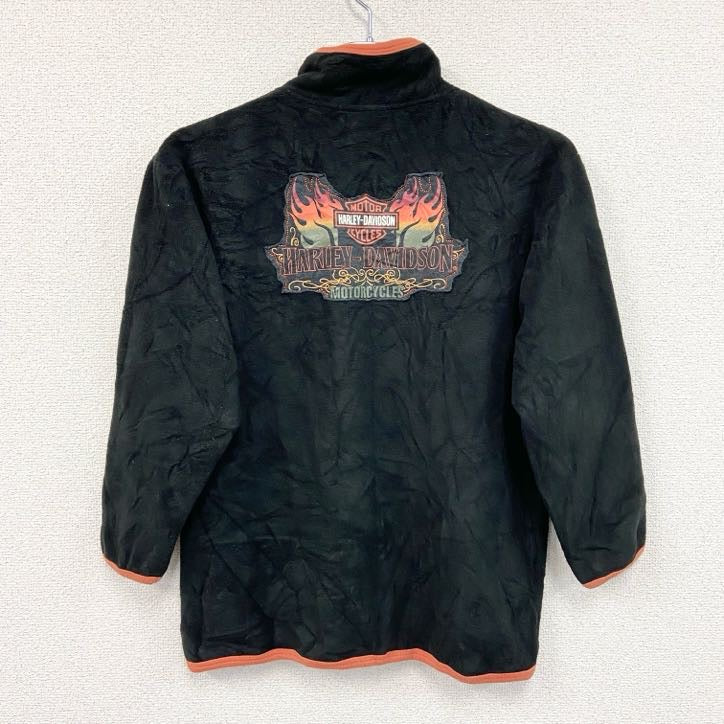 HARLEY DAVIDSON　ハーレーダビッドソン　フリースプルオーバー　黒　ブラック　12/14サイズ