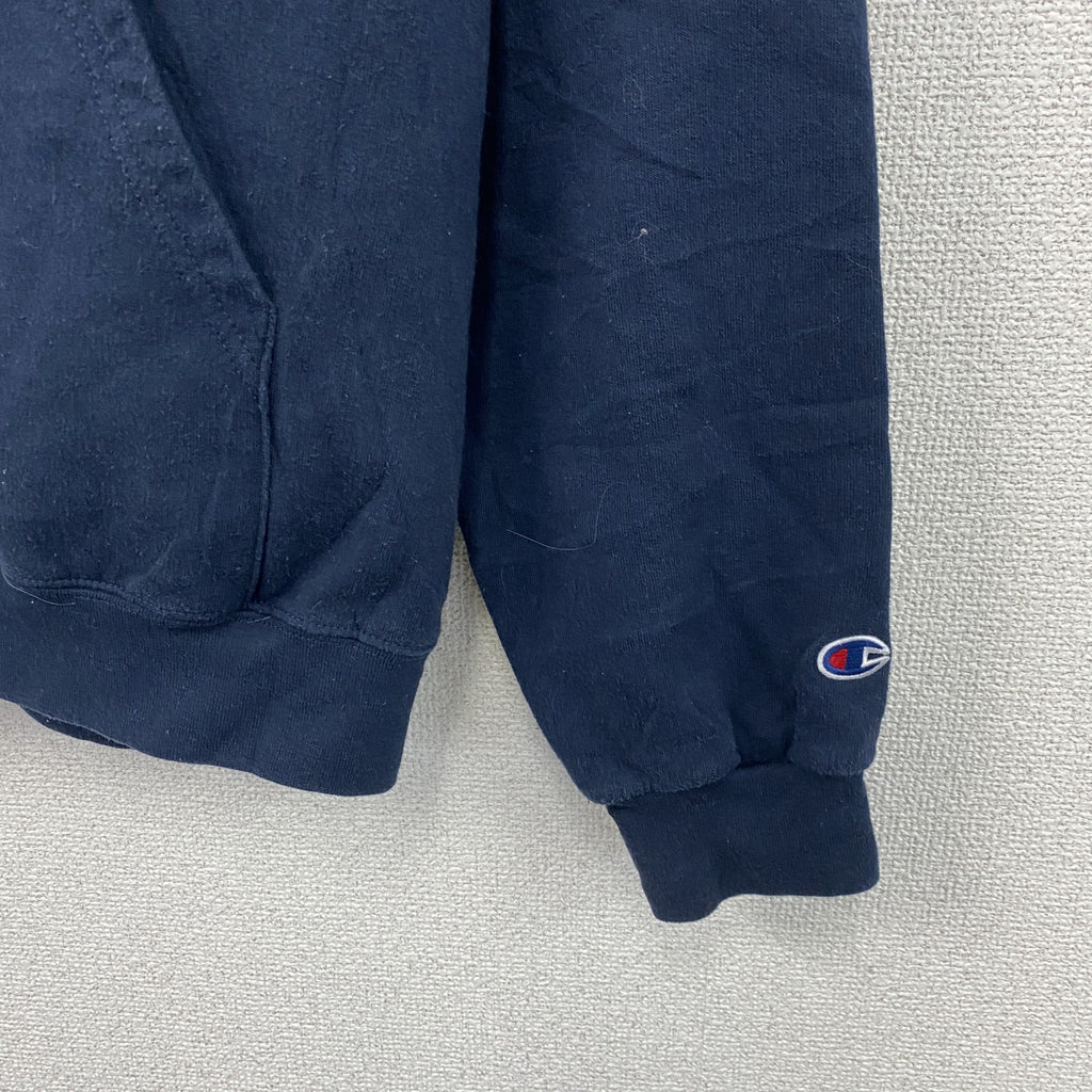 00s　champion　チャンピオン　スウェットパーカー/フーディー　アーチプリント　刺繍ロゴ　ワッペン　紺　ネイビー　Lサイズ