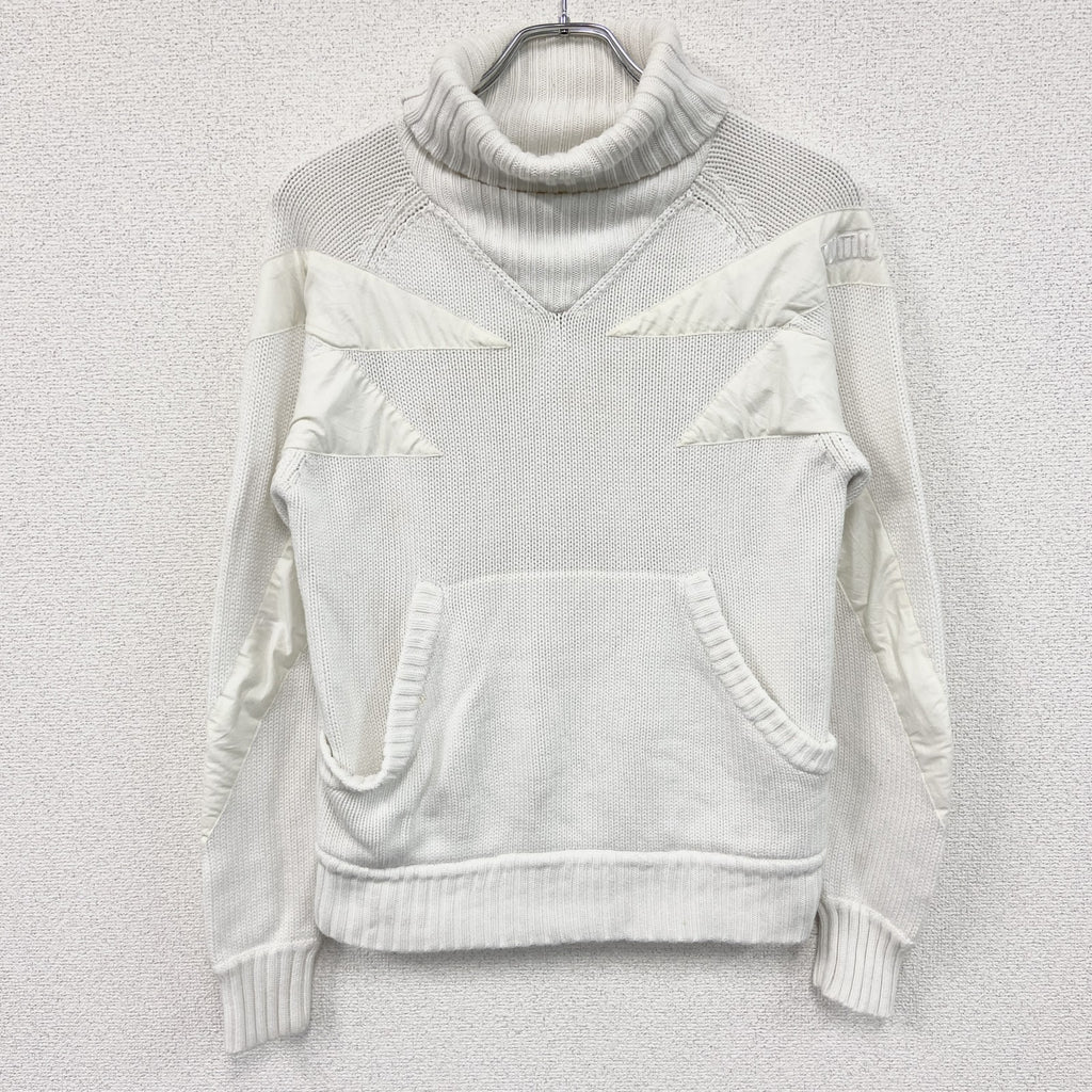 ～90s　PUMA　プーマ　ニットセーター　ヴィンテージ　白　ホワイト　Sサイズ