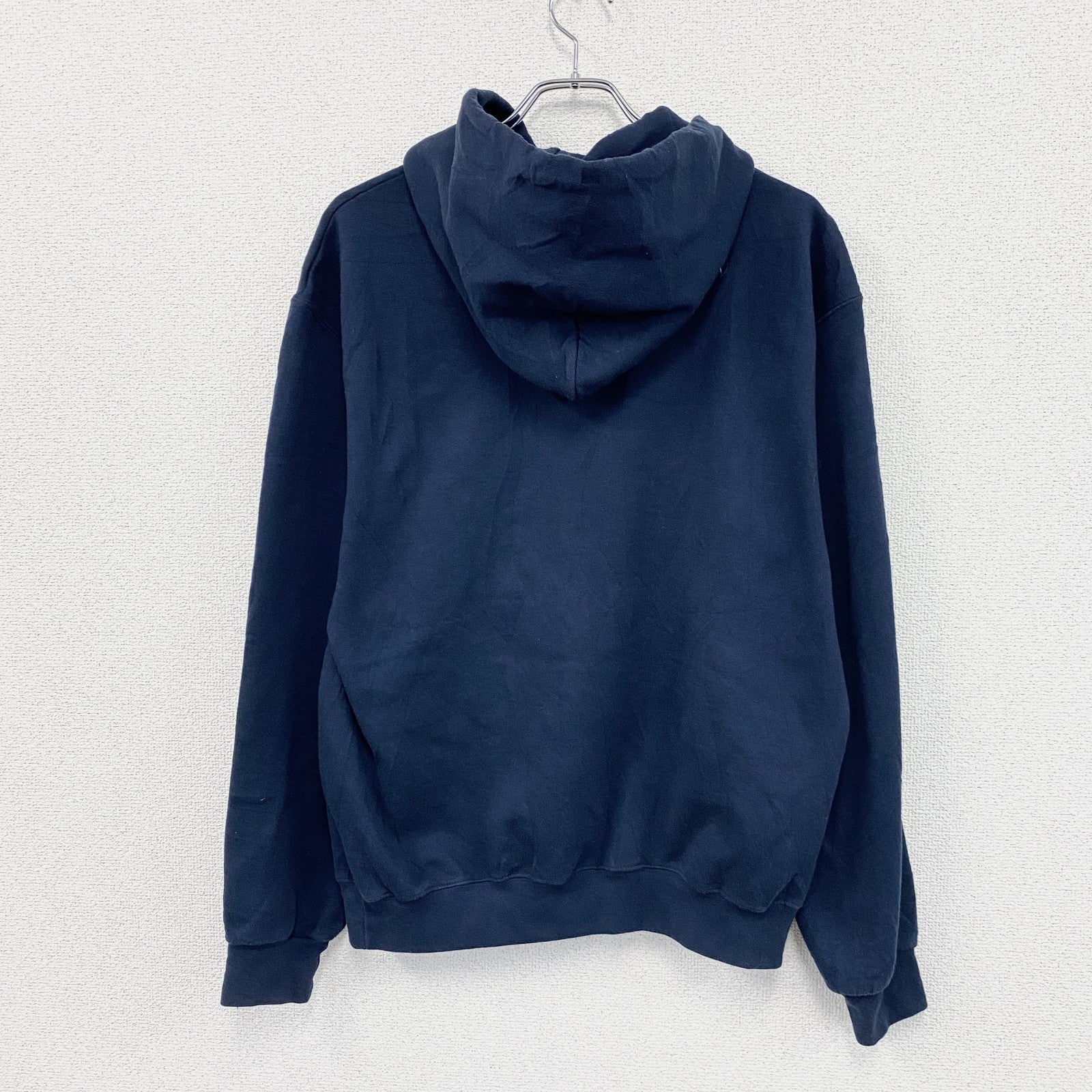 00s　champion　チャンピオン　スウェットパーカー/フーディー　アーチプリント　刺繍ロゴ　ワッペン　紺　ネイビー　Lサイズ