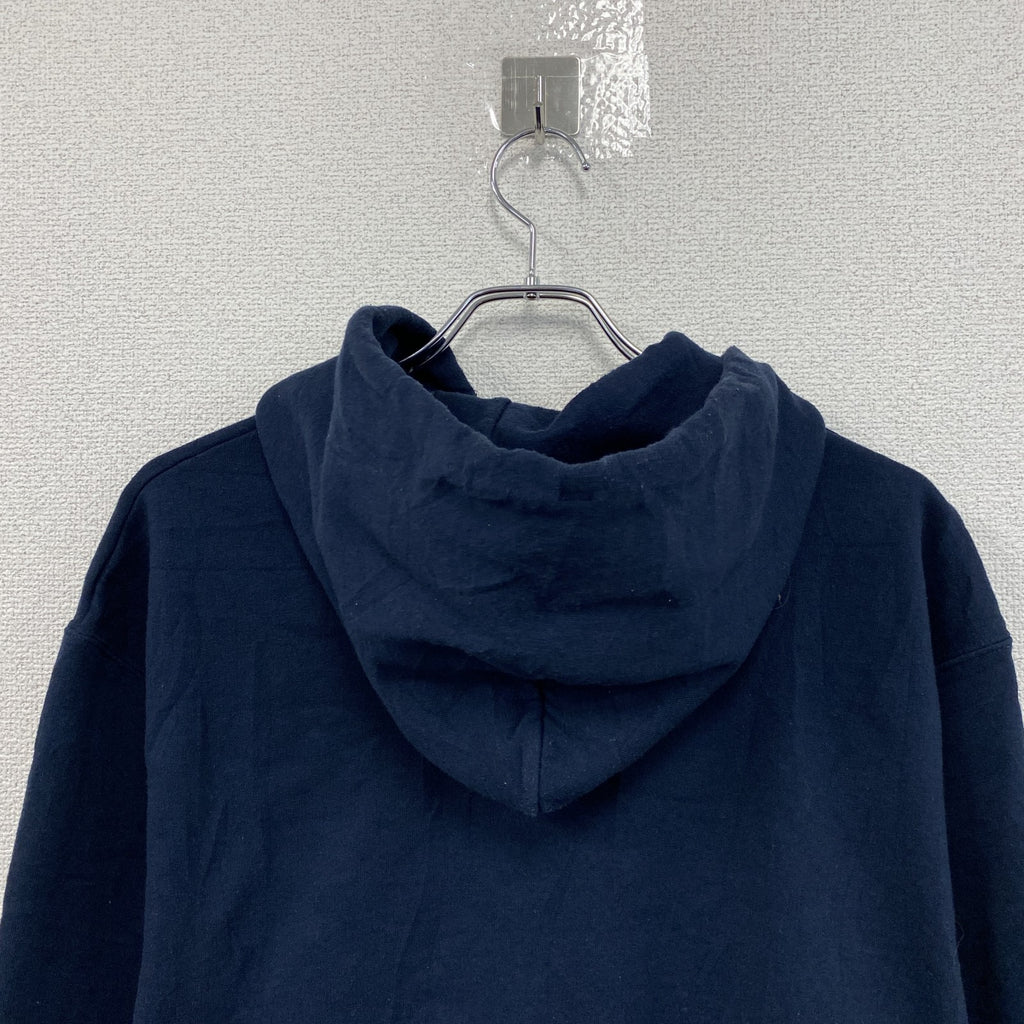00s　champion　チャンピオン　スウェットパーカー/フーディー　アーチプリント　刺繍ロゴ　ワッペン　紺　ネイビー　Lサイズ