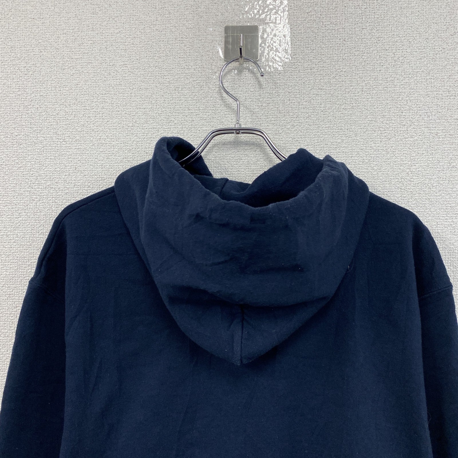 00s　champion　チャンピオン　スウェットパーカー/フーディー　アーチプリント　刺繍ロゴ　ワッペン　紺　ネイビー　Lサイズ