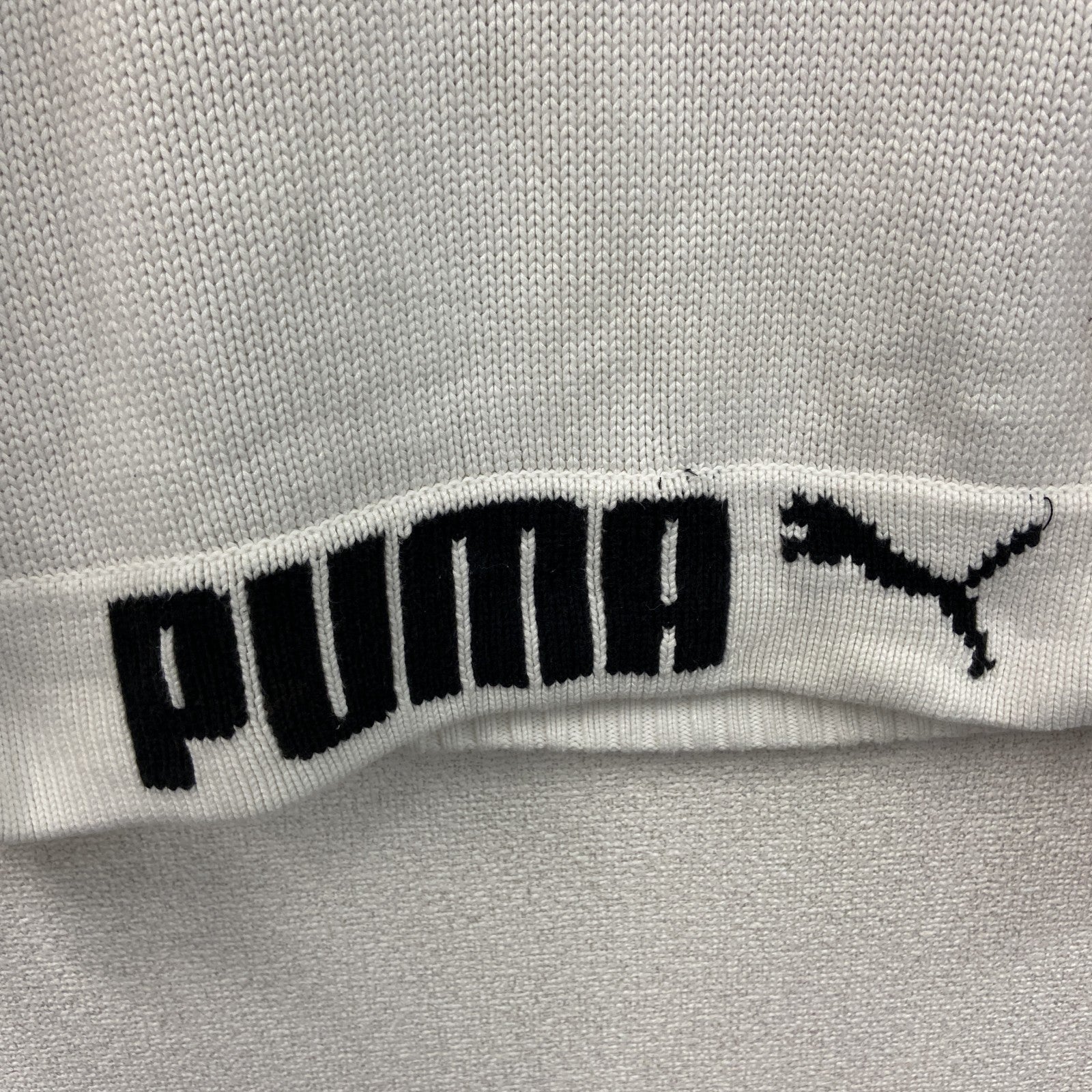 ～90s　PUMA　プーマ　ニットセーター　ヴィンテージ　白　ホワイト　Sサイズ