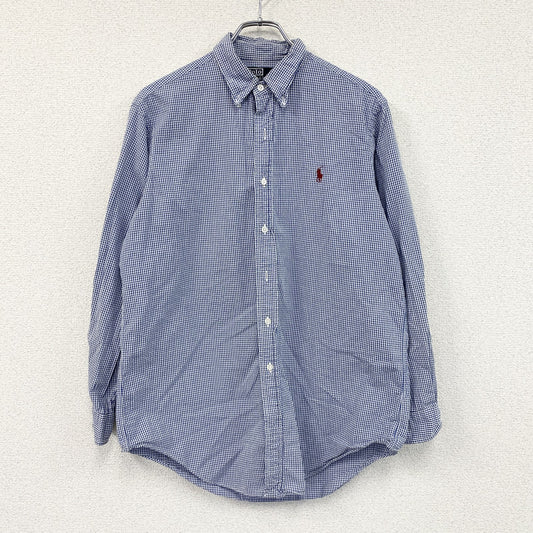 Polo by Ralph Lauren　ポロバイラルフローレン　長袖ボタンダウンシャツ　ギンガムチェック　青　Lサイズ