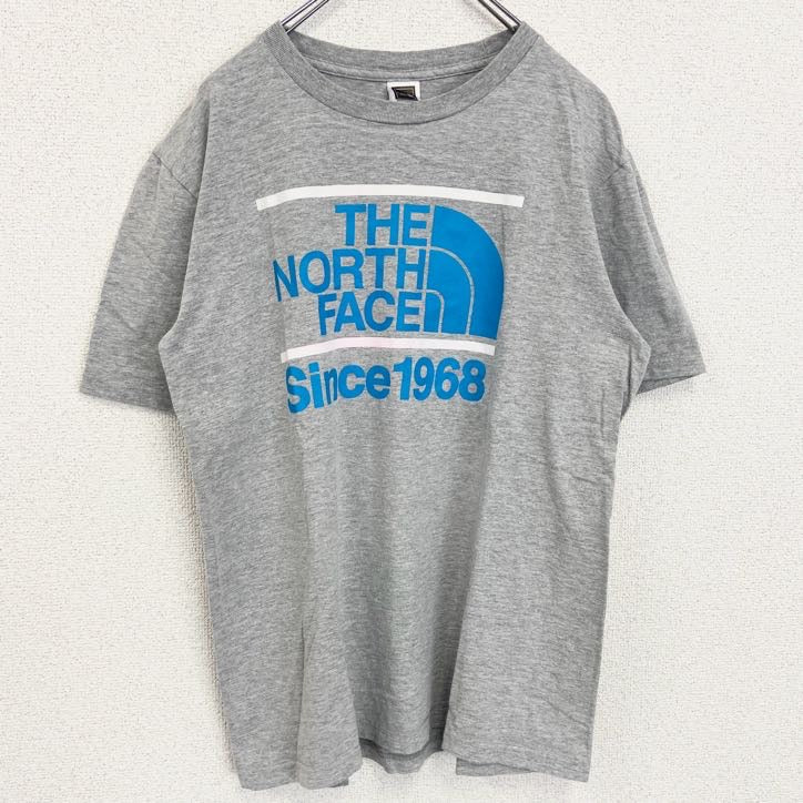 古着 used　THE NORTH FACE ザ ノースフェイス　半袖プリントTシャツ　クルーネック　アウトドア　グレー　Mサイズ