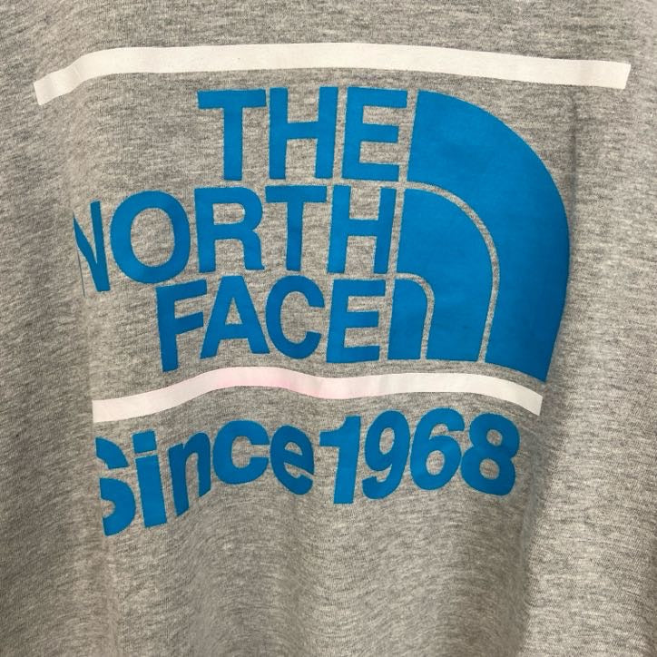 古着 used　THE NORTH FACE ザ ノースフェイス　半袖プリントTシャツ　クルーネック　アウトドア　グレー　Mサイズ