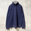 IZOD　アイゾッド　ハーフジップスウェット/トレーナー　ワンポイント　刺繍ロゴ　ビッグシルエット　紺　ネイビー　Mサイ