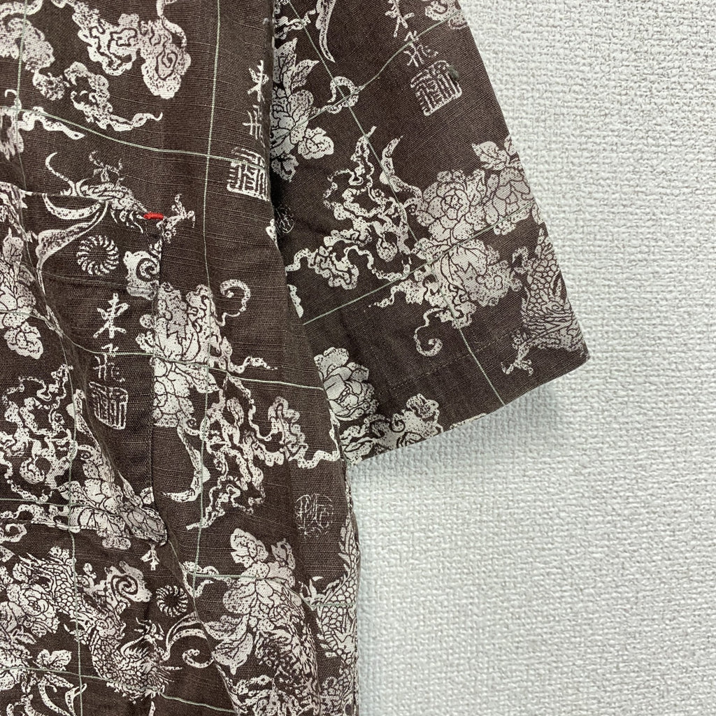 MICHIKO LONDON　ミチコロンドン　半袖開襟シャツ　アロハシャツ　総柄　茶色　ブラウン　Mサイズ