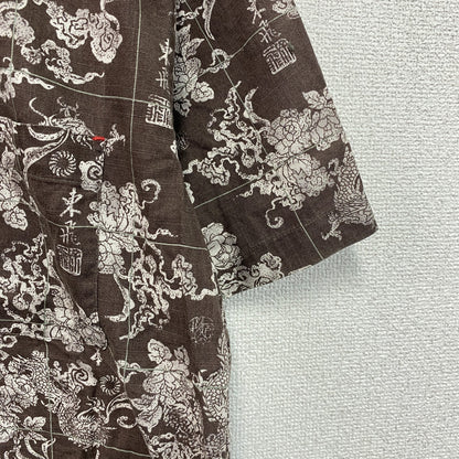 MICHIKO LONDON　ミチコロンドン　半袖開襟シャツ　アロハシャツ　総柄　茶色　ブラウン　Mサイズ