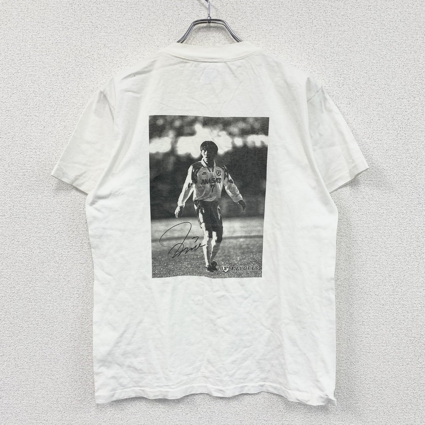 90s　United Sports　前園真聖　横浜フリューゲルス　半袖プリントTシャツ　白　ホワイト　Mサイズ