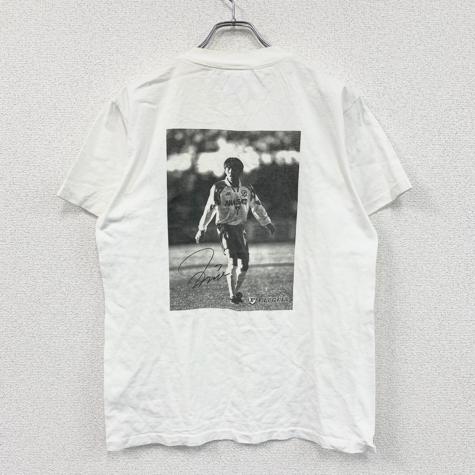 90s　United Sports　前園真聖　横浜フリューゲルス　半袖プリントTシャツ　白　ホワイト　Mサイズ