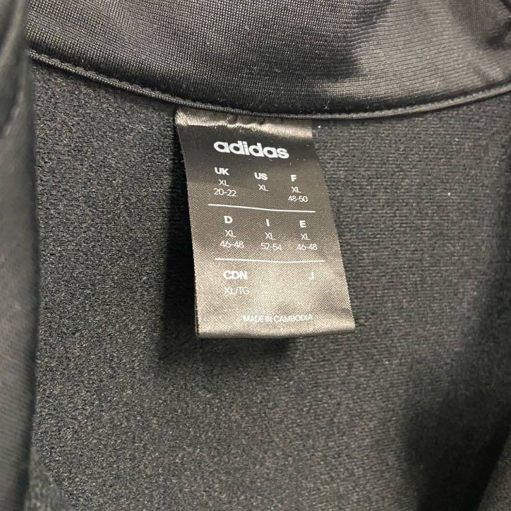 adidas　アディダス　フルジップトラックジャケット/ジャージ　黒　ブラック　XLサイズ