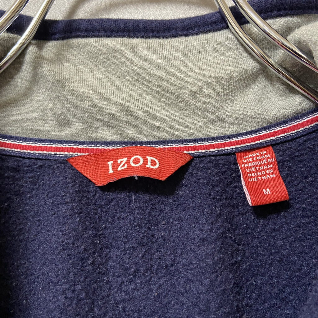 IZOD　アイゾッド　ハーフジップスウェット/トレーナー　ワンポイント　刺繍ロゴ　ビッグシルエット　紺　ネイビー　Mサイ