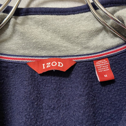 IZOD　アイゾッド　ハーフジップスウェット/トレーナー　ワンポイント　刺繍ロゴ　ビッグシルエット　紺　ネイビー　Mサイ