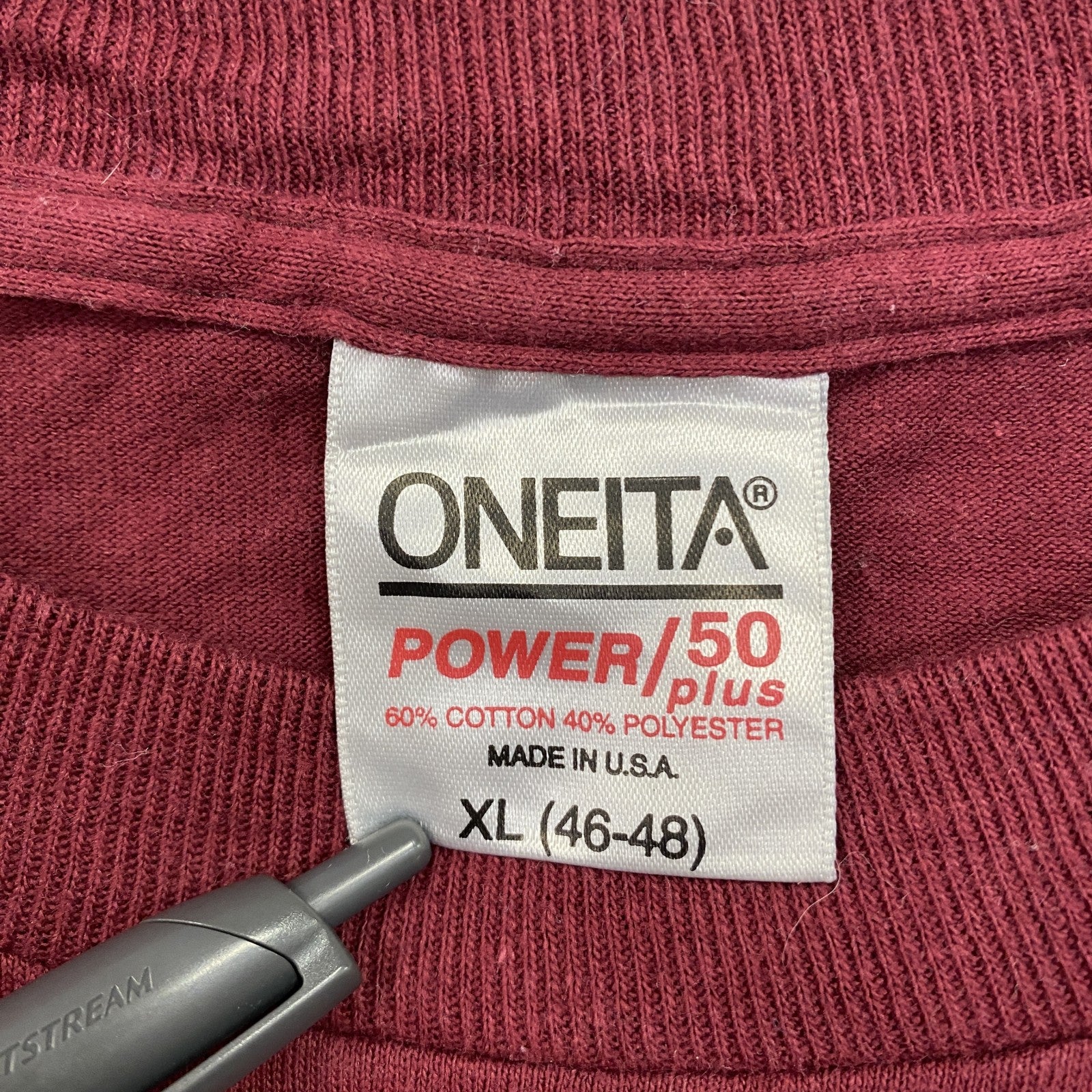 90s　ONEITA　オニータ　半袖プリントTシャツ　ヴィンテージ　シングルステッチ　ボルドー　XLサイズ