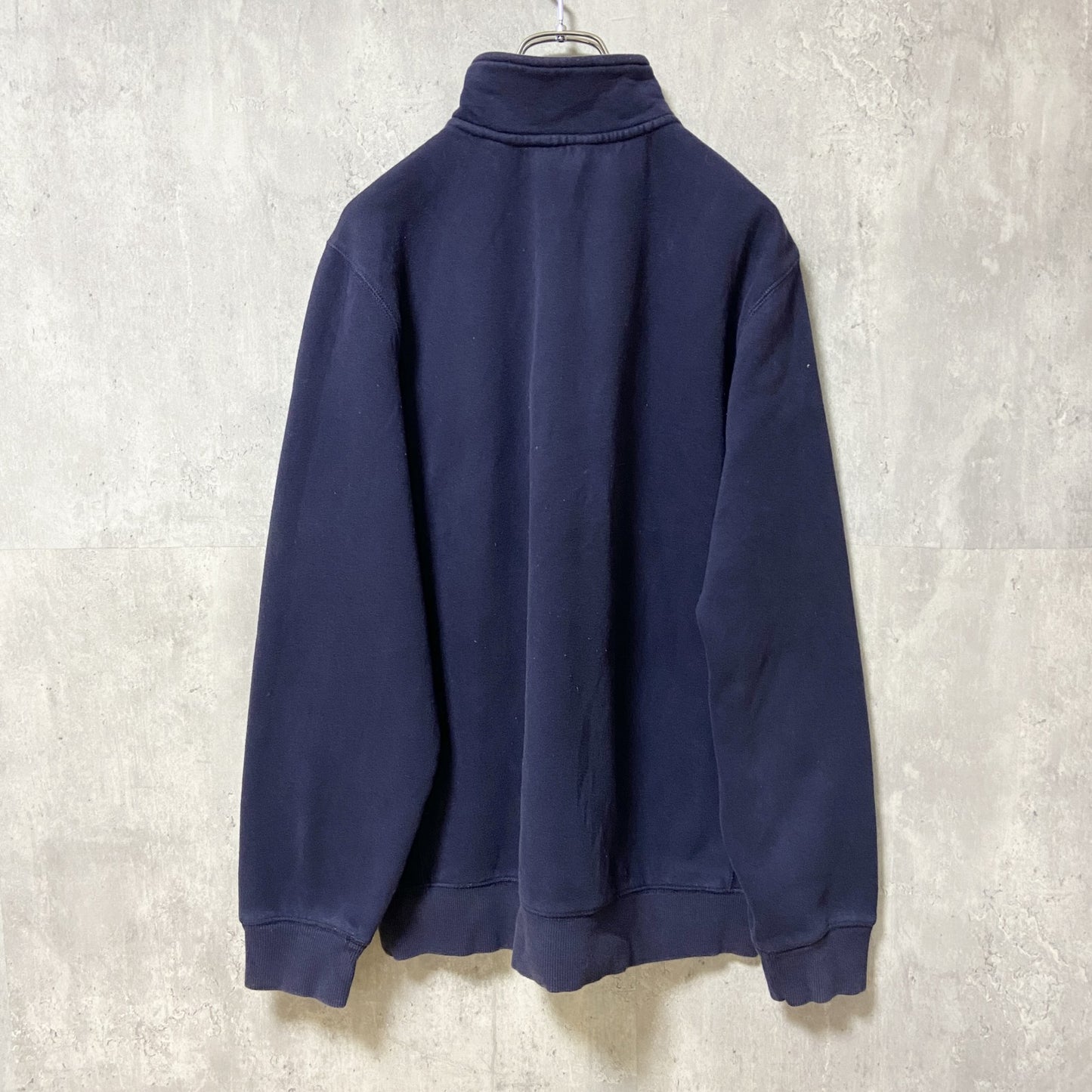 IZOD　アイゾッド　ハーフジップスウェット/トレーナー　ワンポイント　刺繍ロゴ　ビッグシルエット　紺　ネイビー　Mサイ