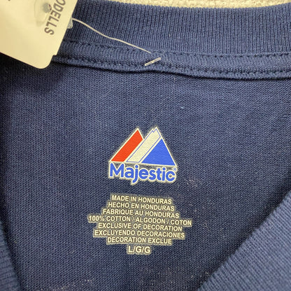 Majestic　ニューヨークヤンキース　デレクジーター　半袖プリントTシャツ　デッドストック　紺　ネイビー　Lサイズ　