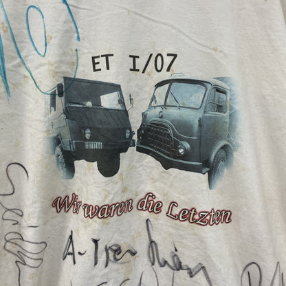 ～00s　Hanes　ヘインズ　半袖プリントTシャツ　ヴィンテージ　手書きサイン　白　ホワイト　XLサイズ