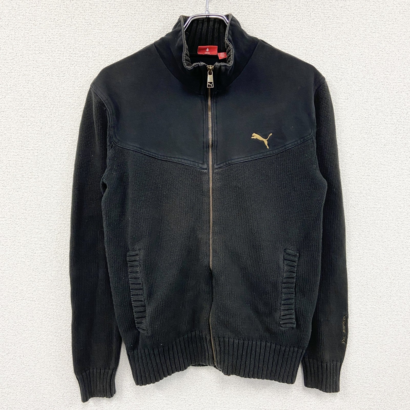 PUMA　プーマ　コットンニットスウェット　黒　ブラック　Mサイズ