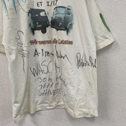 ～00s　Hanes　ヘインズ　半袖プリントTシャツ　ヴィンテージ　手書きサイン　白　ホワイト　XLサイズ