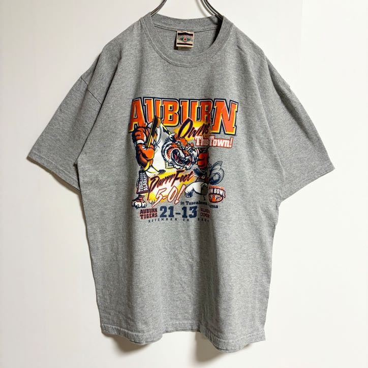 RED OAK　半袖オフィシャルプリントTシャツ　アメフト　AUBURN IRON BOWL　グレー　XLサイズ