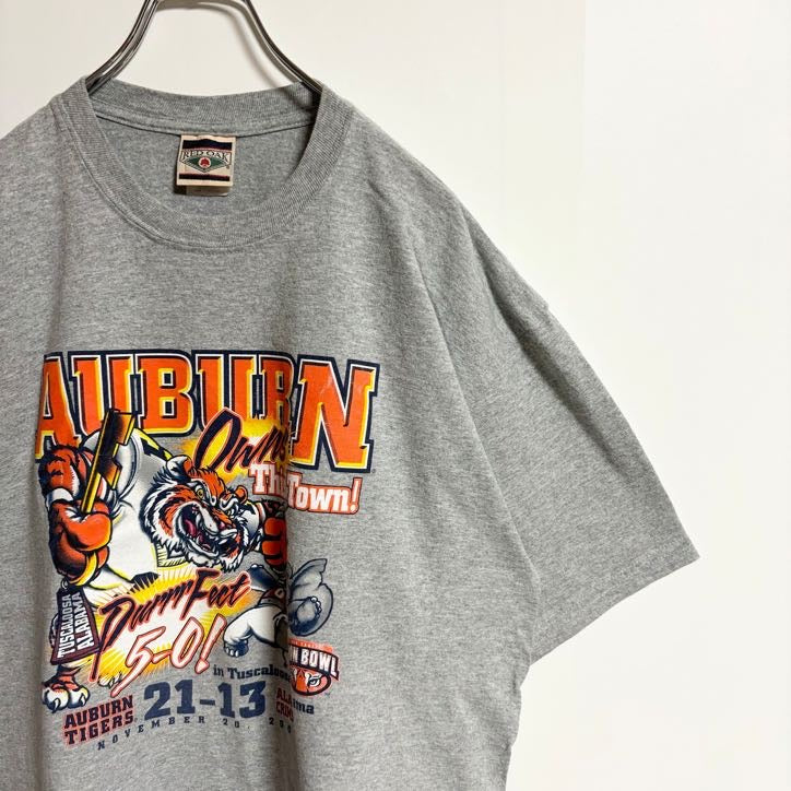 RED OAK　半袖オフィシャルプリントTシャツ　アメフト　AUBURN IRON BOWL　グレー　XLサイズ