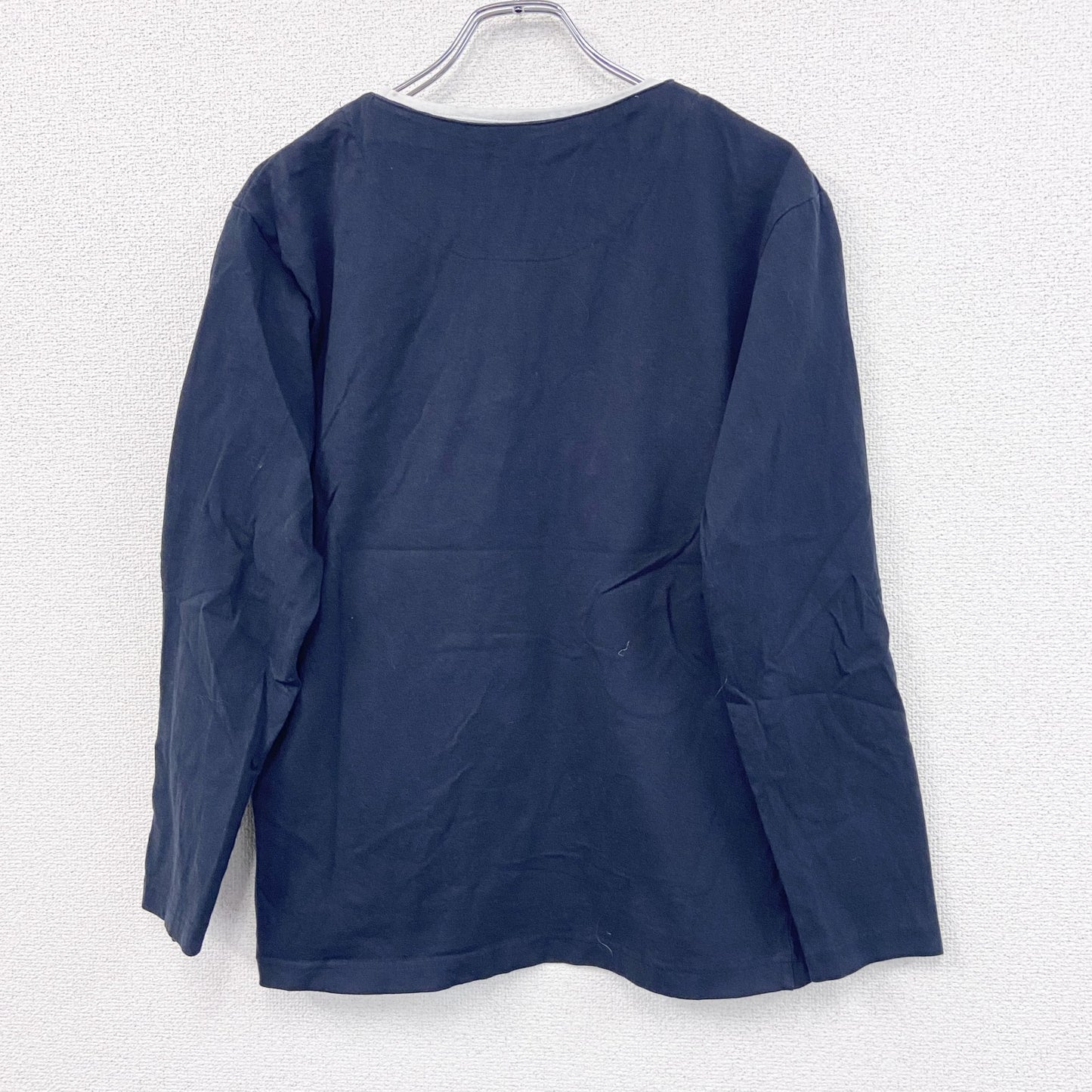AIRWALK　長袖Tシャツ/ロンT　英字　レイヤード　紺　ネイビー　Lサイズ