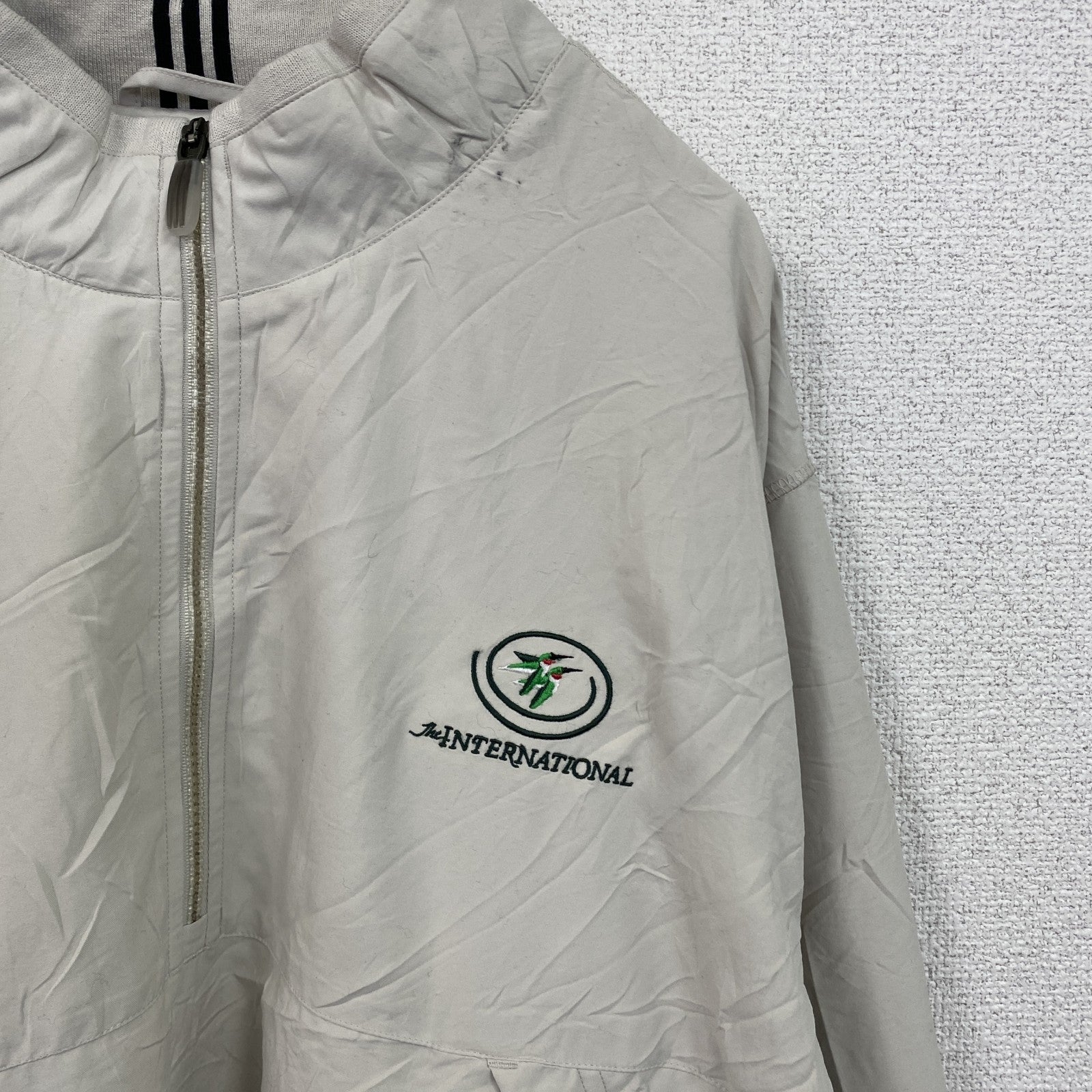 adidas　アディダス　プルオーバージャケット　ハーフジップ　オフホワイト　XLサイズ