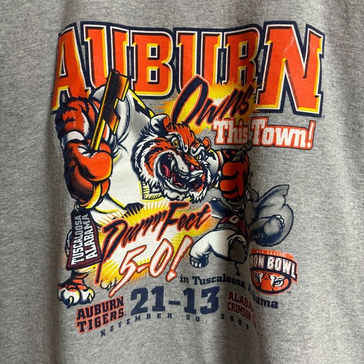 RED OAK　半袖オフィシャルプリントTシャツ　アメフト　AUBURN IRON BOWL　グレー　XLサイズ
