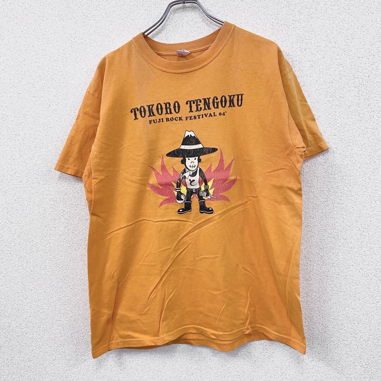 00s　anvil　アンヴィル　半袖Tシャツ　フジロックフェスティバル　ヴィンテージ　オレンジ　Lサイズ