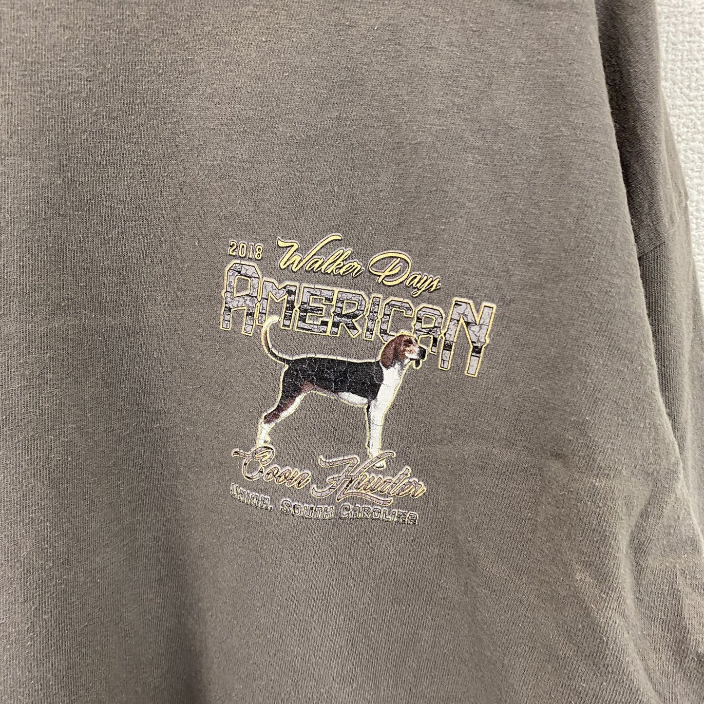 GILDAN　ギルダン　長袖プリントTシャツ/ロンT　ビーグル　灰色　グレー　Lサイズ