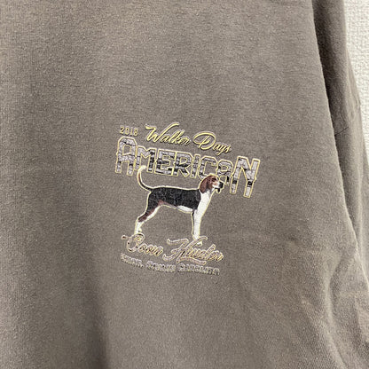 GILDAN　ギルダン　長袖プリントTシャツ/ロンT　ビーグル　灰色　グレー　Lサイズ