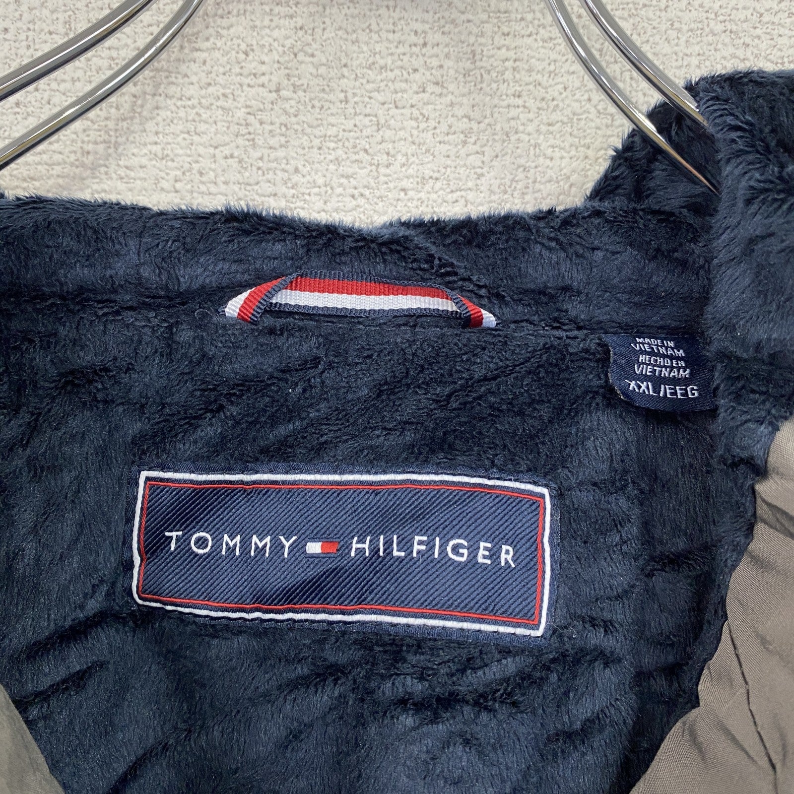 TOMMY HILFIGER　トミーヒルフィガー　フルジップ中綿ジャケット　チャコールグレー　2XLサイズ