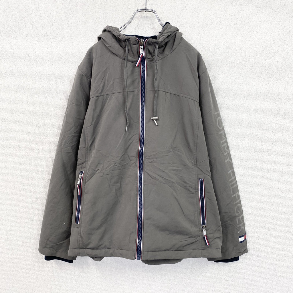 TOMMY HILFIGER　トミーヒルフィガー　フルジップ中綿ジャケット　チャコールグレー　2XLサイズ
